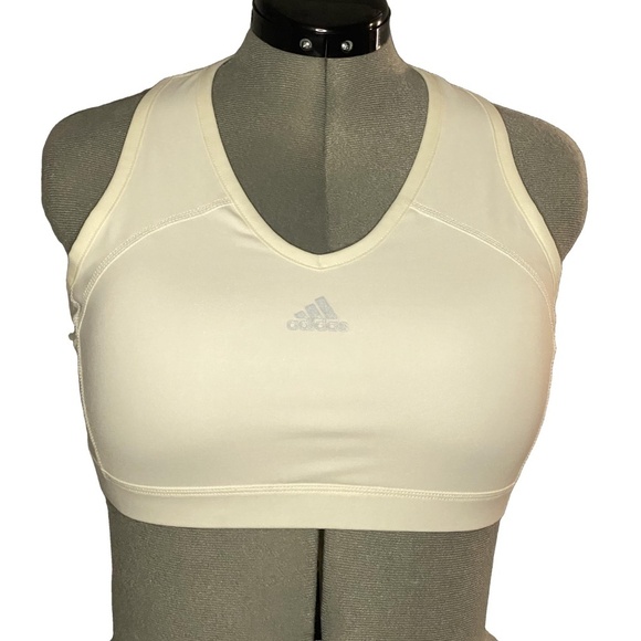 ADIDAS Performance ClimaCool White Sports Bra Athletic Running Yoga Dance XL NWT - Picture 1 of 16